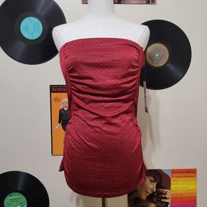 Sequin Hearts | Red Tube Top